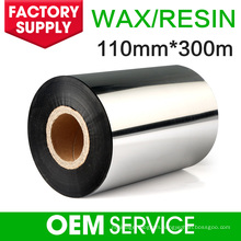 110mm * 300m 1 inch thermal transfer wax bar code ribbon tape for barcode printer